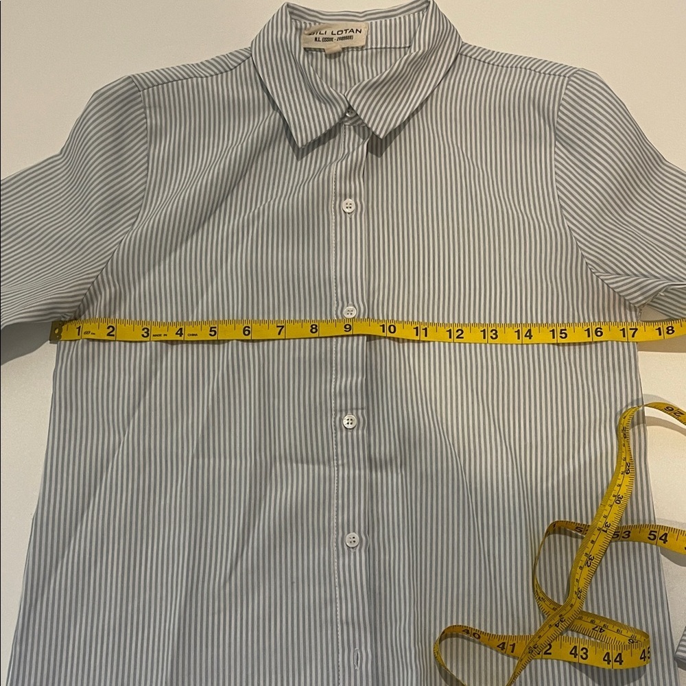 Nili Lotan Raphael Blue and White Striped Button DownTop XS - Picture 3 of 5